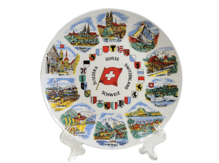 WHITE ROUND PLATE 20cm CH-CITIES