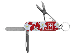 KEYRING KNIFE RED EDELWEISS P-CLES