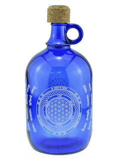 Devi Water Bottle cobalt blue, Flower of Life
