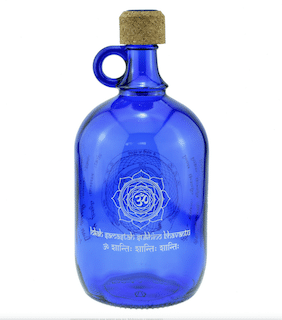 Devi Water Bouteille d'eau bleu cobalt, Fleur de vie