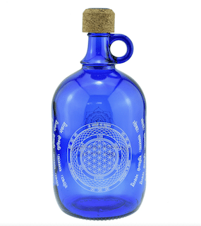Devi Water Flasche kobaltblau, Blume des Lebens