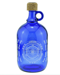 Devi Water Flasche kobaltblau, Sri Yantra