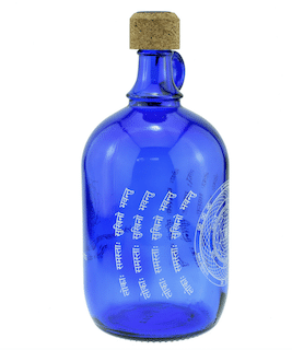 Devi Water bouteille d’eau bleu cobalt, Sri Yantra